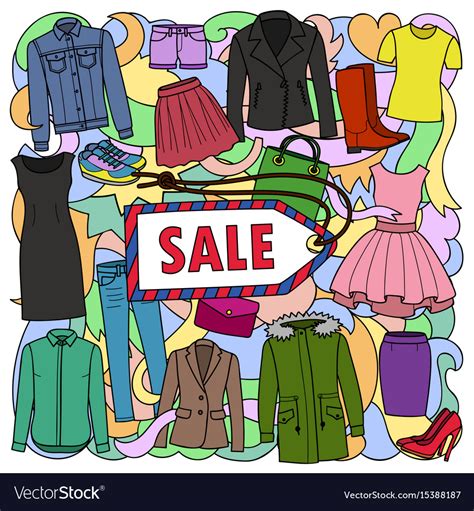 Woman clothes sale pattern Royalty Free Vector Image