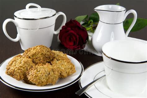 Cookies and tea set stock image. Image of kitchen, milk - 22950567