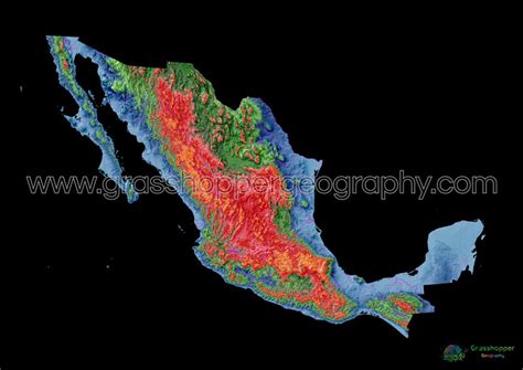 Elevation map by Grasshopper Geography.