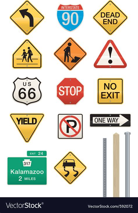 Highway signs Royalty Free Vector Image - VectorStock