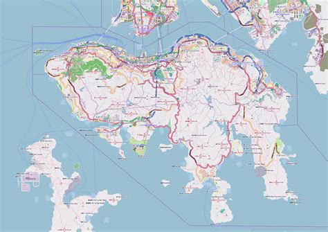 Large detailed road map of Hong Kong Island | Hong Kong | Asia | Mapsland | Maps of the World