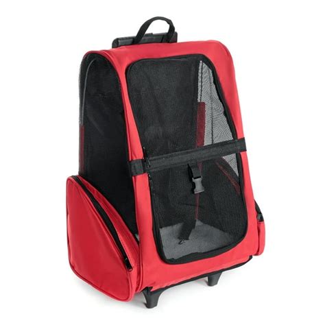 Large Breathable Pet Carrier Backpack Travel Pet Stroller with 2 wheels ...