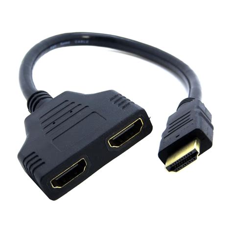 1080P Male HDMI To Dual HDMI 2 Female Y Splitter Cable Adapter for ...