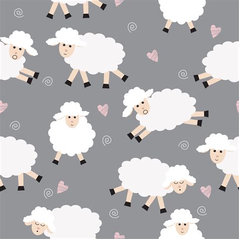 Seamless Sheep Pattern on Gray 1060207 Vector Art at Vecteezy