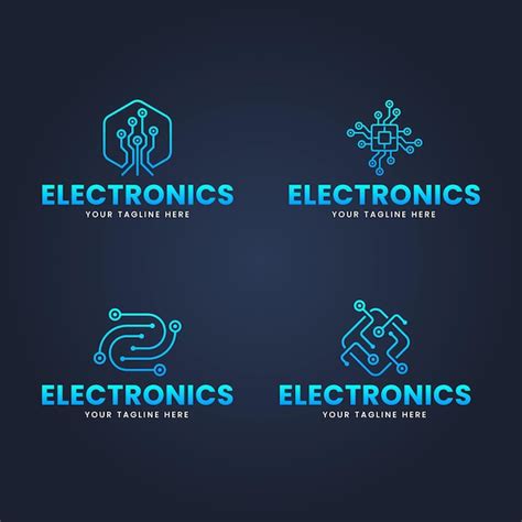 Free Vector | Set of flat design electronics logo templates