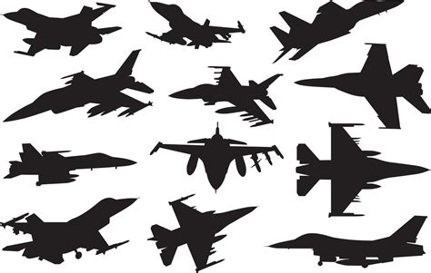 Fighter jet silhouette 15826918 Vector Art at Vecteezy