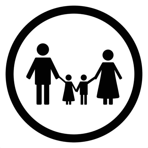 Happy family black silhouette icon. Children silhouette and family icon ...