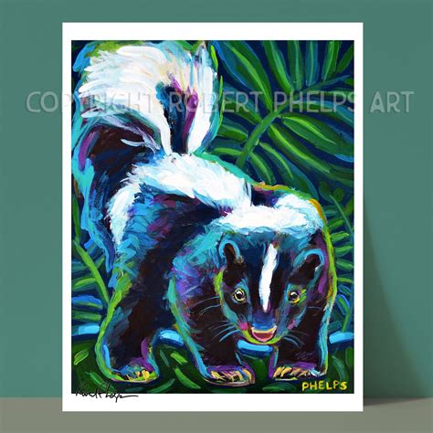 Skunk Art Prints Colorful Skunk Wall Art Cute Skunk - Etsy