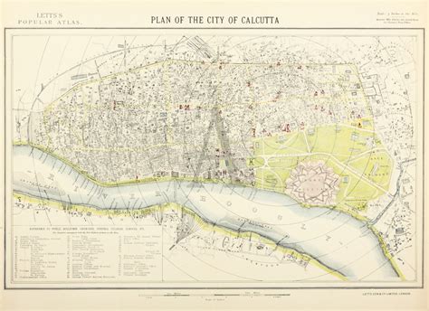 Plan of the City of Calcutta. (Kolkata) - Antique Print Map Room