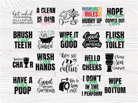 Funny Bathroom SVG Bundle, Toilet Signs Svg Bundle By TonisArtStudio | TheHungryJPEG