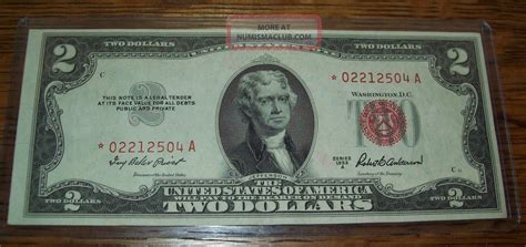 1953a $2 Bill Star Note United States Note Two Dollar Bill