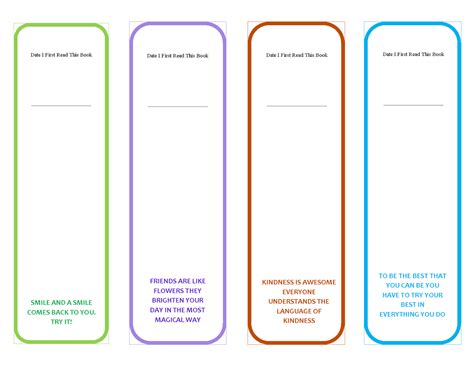 Bookmark Template to Print | Activity Shelter