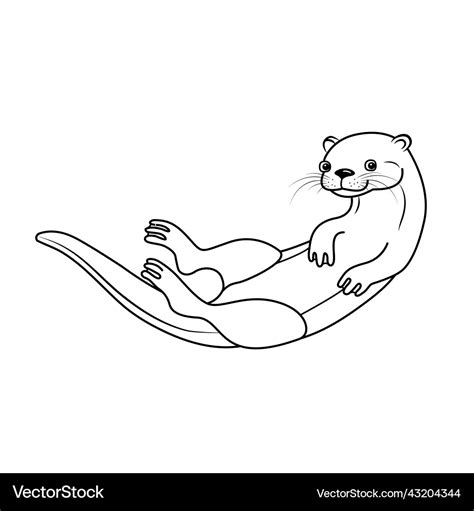 Swimming Otter Drawing