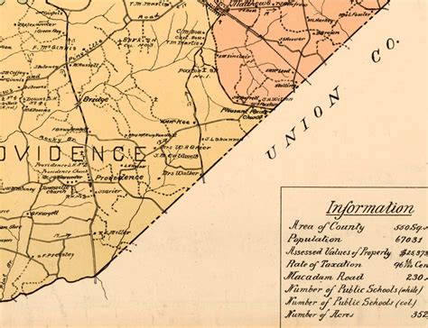 Old Map of Mecklenburg County North Carolina 1911 | Etsy