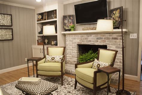 Wood panelling room that was painted and brick white washed. Before and After. Color ideas ...