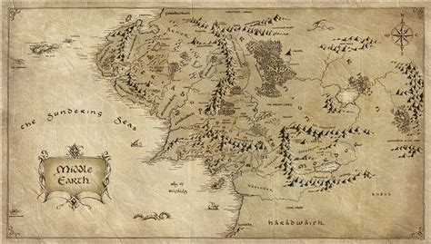 Lord Of The Rings Detailed Map Lord Of The Rings Middle Earth | Etsy | Middle earth map, Map ...