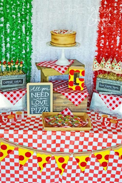 Pizza Birthday Party Ideas | Photo 1 of 21 | Kids pizza party, Pizza party decorations, Pizza ...