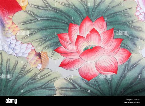 Traditional Chinese Painting, Lotus, Floral Stock Photo - Alamy