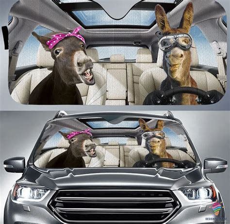 Funny Goat Couple Sun Shade Car Window Shades Sun Shades CM Farmer Gift – Designfullprint