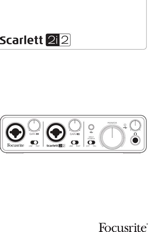 Manual Focusrite Scarlett 2i2 (page 1 of 15) (English)