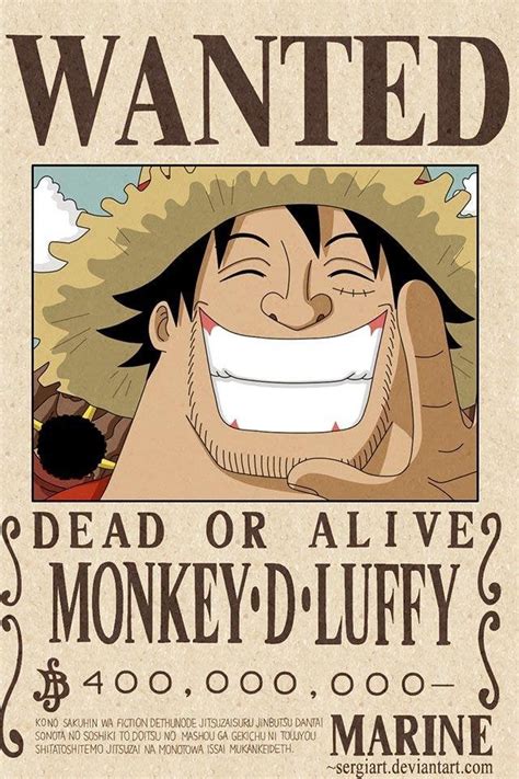 Luffy Wanted Poster Original