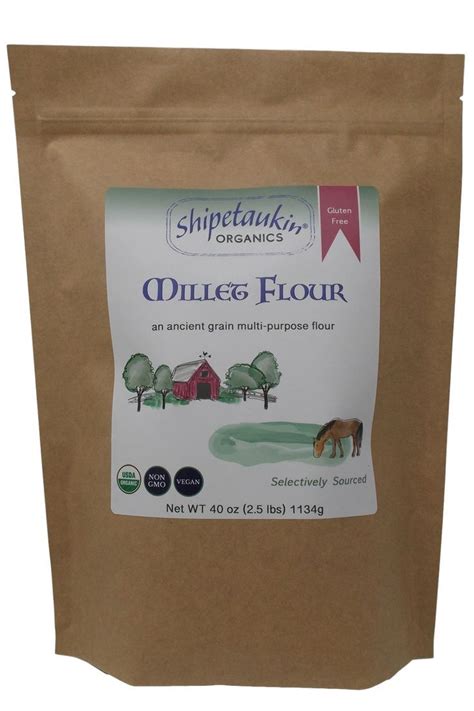 Shipetaukin Millet Flour - USDA Certified Organic - Gluten Free - Non-GMO - Multi-Purpose, 2.5 ...