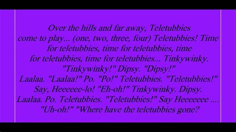 Teletubbies Theme Song Lyrics - YouTube