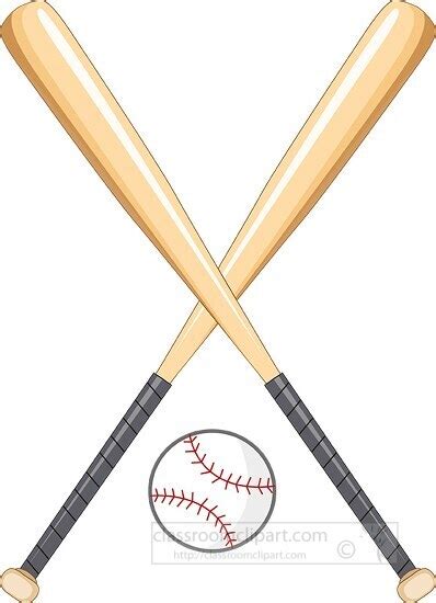 Baseball Clipart-two baseball bats with ball clipart