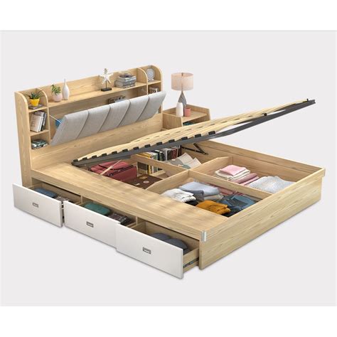 Queen Bed With Hydraulic Storage - Hanaposy