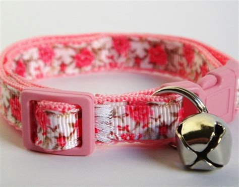 Cat Collar Kitten Collar Pink Cat Collar With Dainty Roses | Etsy