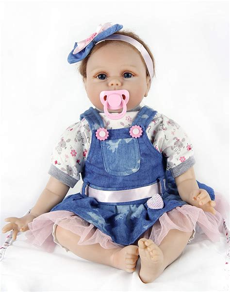 ZIYIUI Lifelike Reborn Baby Dolls 22 inch 55cm Real Touch Soft Vinyl Silicone Weighted Reborn ...