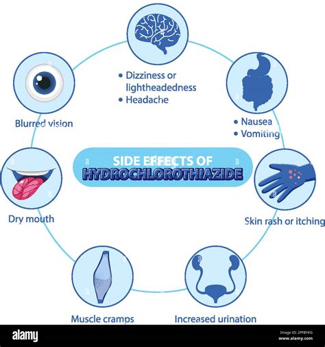 Human anatomy diagram cartoon style of Hydrochlorothiazide side effects illustration Stock ...