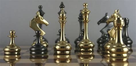 Metal chess set, Chess pieces, Chess board