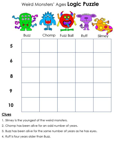 Printable Logic Puzzles Free