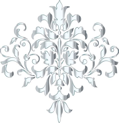 Flourish clipart silver flower, Flourish silver flower Transparent FREE for download on ...