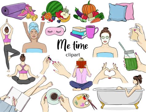 Me Time, Self Care Clipart, Wellness, Take Care of Your Mind, Body and Soul - Etsy