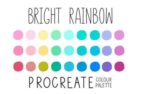 Procreate Color Palette | BRIGHT RAINBOW Graphic by designavmad · Creative Fabrica