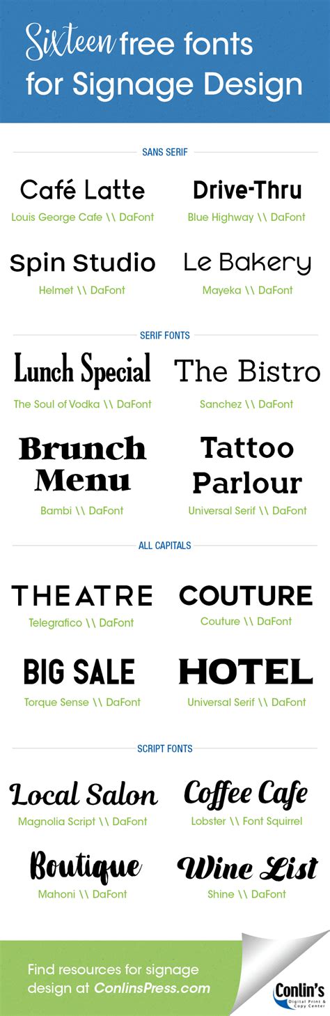 16 Free Fonts for Signage Design