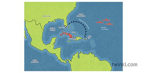 Cuban Missile Crisis Map Illustration - Twinkl