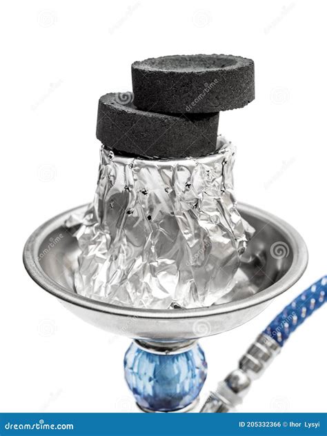 Coal on hookah. Close up stock photo. Image of close - 205332366