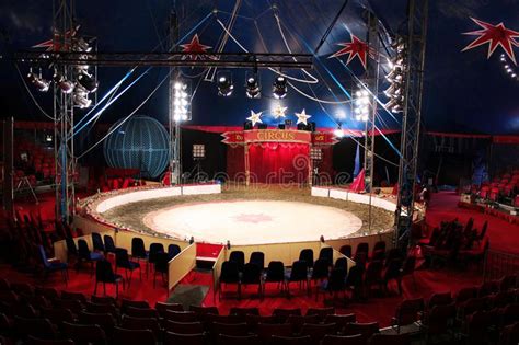 Circus Ring Arena Inside Big Top Tent. Inside a touring circus big top ...