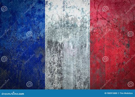 France Flag Painted on a Wall Stock Illustration - Illustration of decor, faded: 98091888