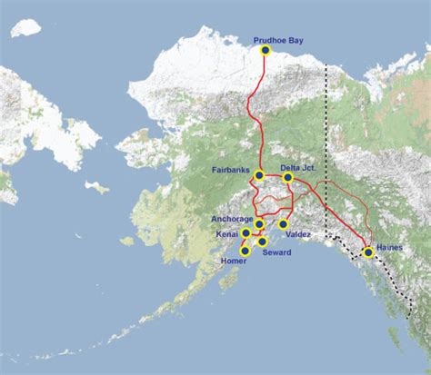 Map Of Alaska Highway System - Cities And Towns Map