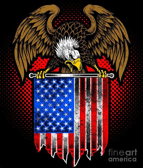 Patriotic USA Flag 4th of July Eagle Digital Art by Festivalshirt