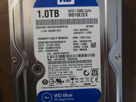 Western Digital WD10EZEX-08WN4A0 DCM:HANNHT2CEB 1.0TB 3.5" Sata hard drive | eBay