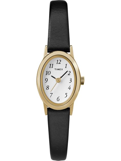 Timex - Timex Women's Cavatina Black Leather Strap Watch - Walmart.com - Walmart.com