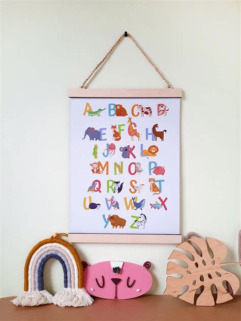 ABC Posters, Animals Alphabet, Wall Art Print Zoo Nursery Decor, Kids ...