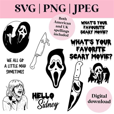 Scary Movie SVG Scream Jpeg PNG Bundle / Horror (Download Now) - Etsy