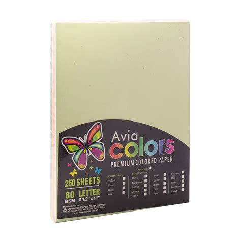 Avia Colored Paper Assorted Pastel Colors Short 80gsm 250 Sheets ...