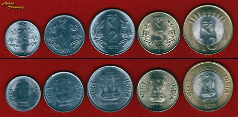 INDIA 2011 SET OF 5 COIN NEW RUPEE SYMBOL 50P,1,2,5,10 BIMETALLIC UNC | eBay